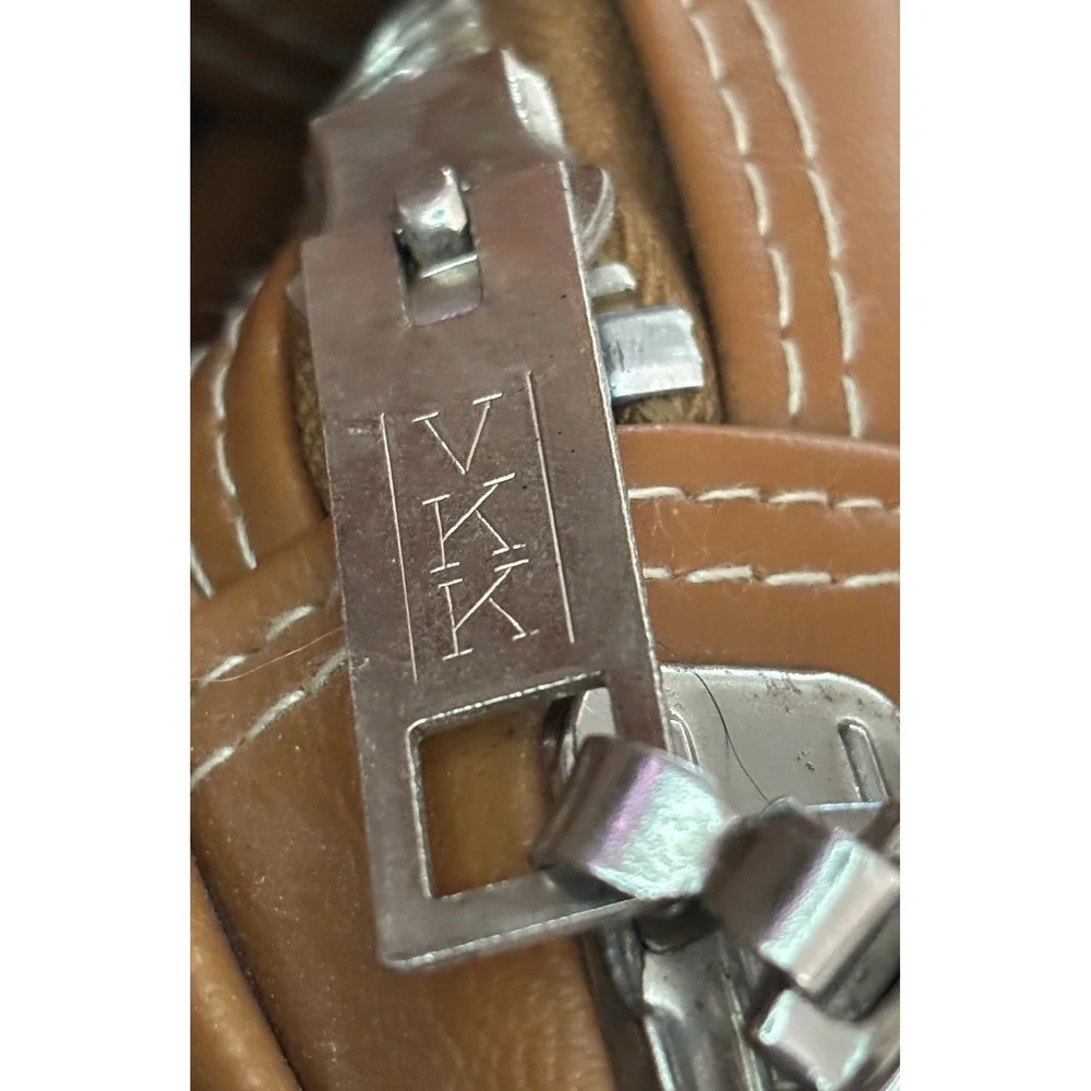 Vintage Tan Faux Leather Travel Bag Set Lot of 3 YKK Zippers Retro Luggage READ